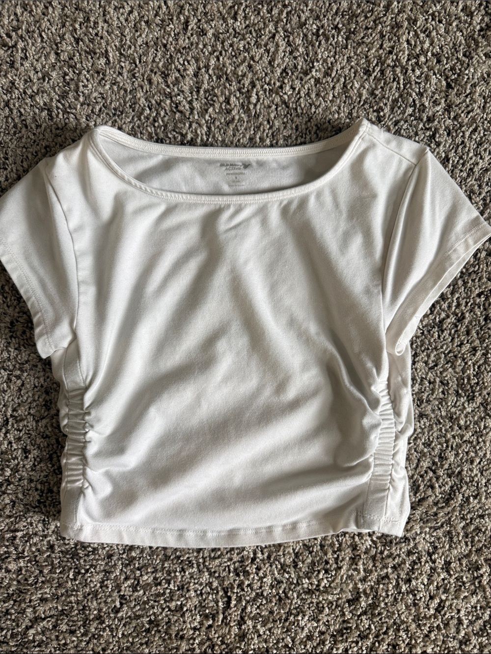 Old Navy White Side-Ruched Crop Top